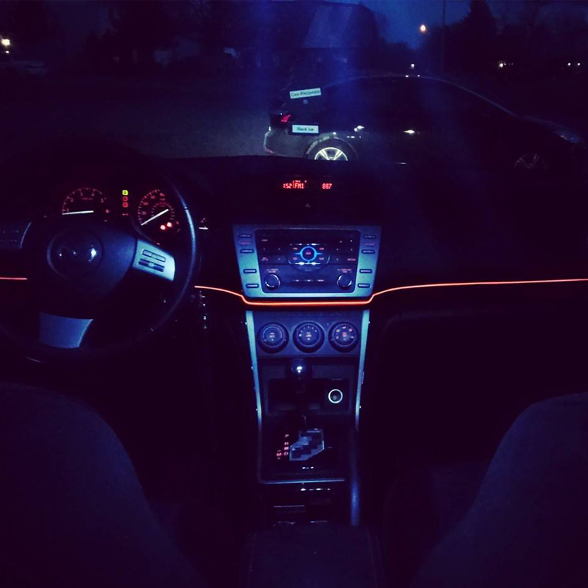 Svítící elektrický kabel - drát, 3m, barva modrá 12V