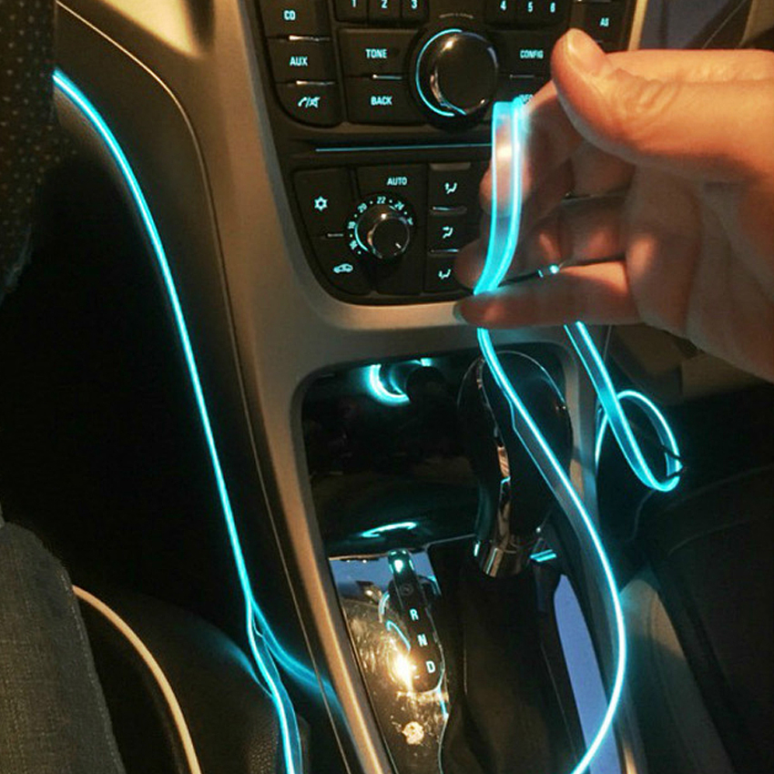 Svítící elektrický kabel - drát, 3m, barva modrá-ice 12V