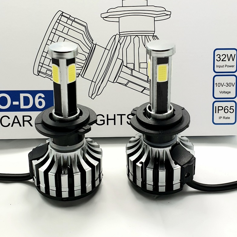 LED D6 autožárovka H1 360° 4200LM 2x32w 4xLED 6000K - sada 2ks