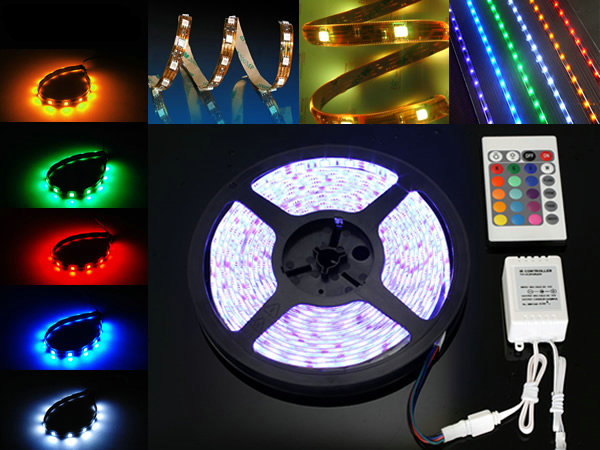 VÝPRODEJ - LED pásek 5m, RGB 7-barevný, LED 5050, DÁLKOVÝ OVLADAČ - ZDROJ ZDARMA! 