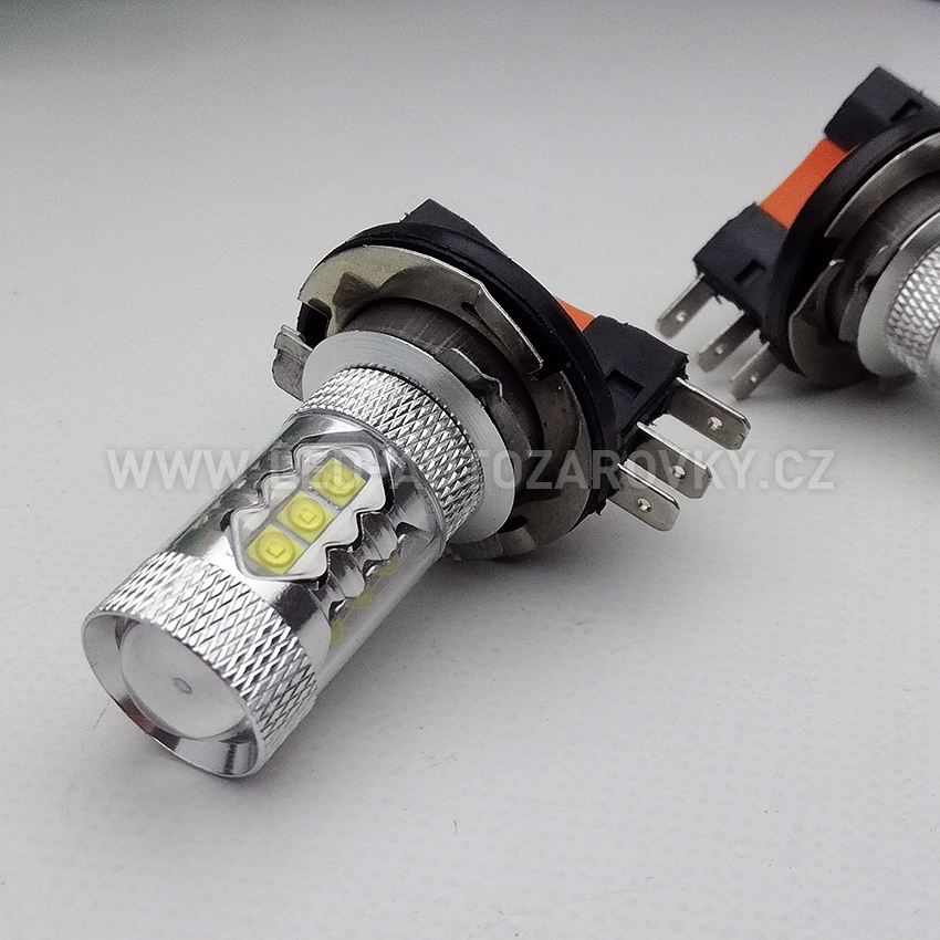 AKCE: LED žárovka H15 12V 16smd 50W 6000K - VW, AUDI, BMW, Škoda, 1 ks
