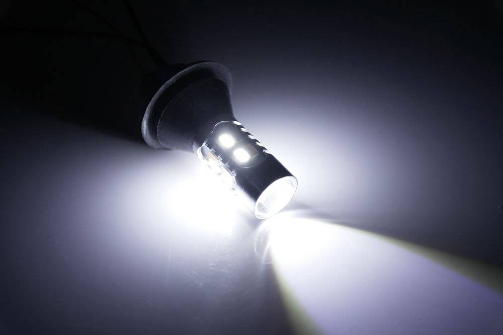 LED žárovky BA15S denní svícení + blinkr 2v1, 20SMD, 2ks