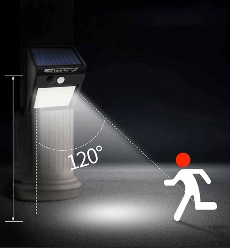 Solární světlo s detektorem pohybu 20 LED 40W 120°