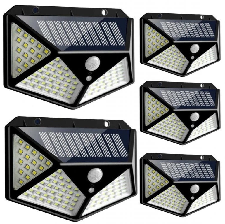 Solární světlo, sada 5ks s detektorem pohybu 100 LED 20W 270°
