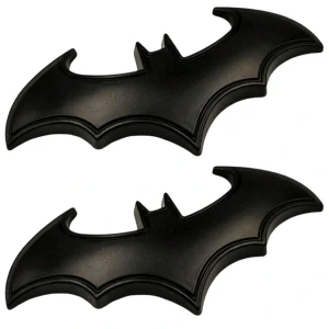 2x Nálepka na auto kovová, černá - Batman