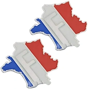 2x Samolepka 3D chrom barva - Francie