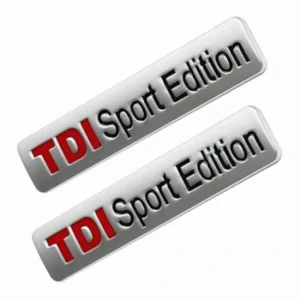 2x Samolepka 3D TDI Sport Edition, barva chrom