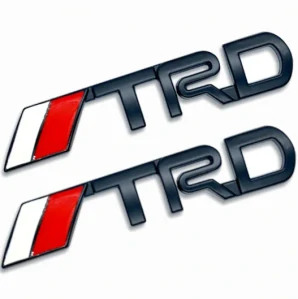 2xSamolepka 3D TRD, barva černá matná - vhodná na auto, motorku, na nábytek, na sešit