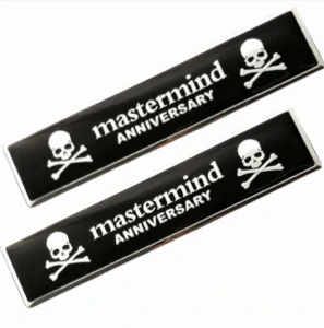 2x Samolepka 3D X Masrtermind Anniversary, barva chrom/černá - vhodná na auto, motorku, na nábytek, na sešit