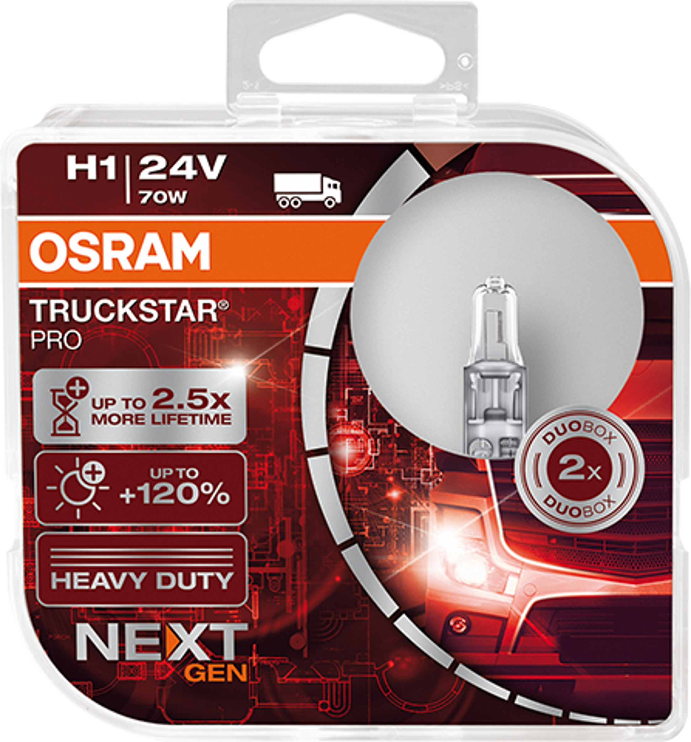 Autožárovky H1 OSRAM TruckstarPRO 70W -24V