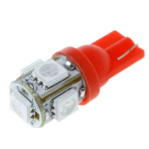 LED T10 - 5 x LED SMD ČERVENÉ - bezpaticové, 1ks