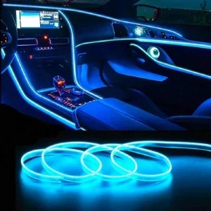 Akce - svítící LED drát, 3m, modrá ice barva, 12V