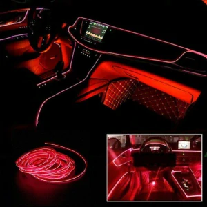 Akce - svítící LED drát, 3m,  červená barva, 12V