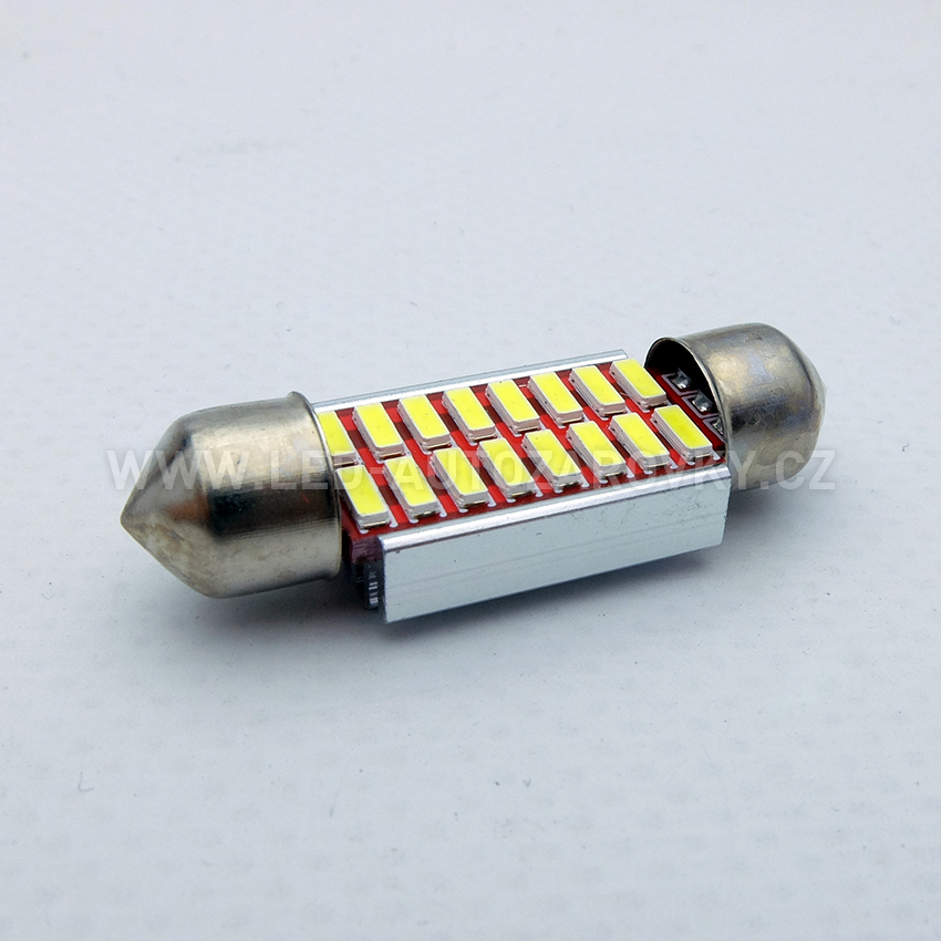 VÝPRODEJ: CAN-BUS sufitka bílá - Super Light, 16 SMD LED, 36mm, 1ks