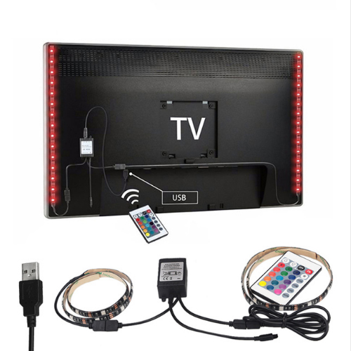 NOVINKA - LED RGB osvětlení za TV, délka 2x50cm