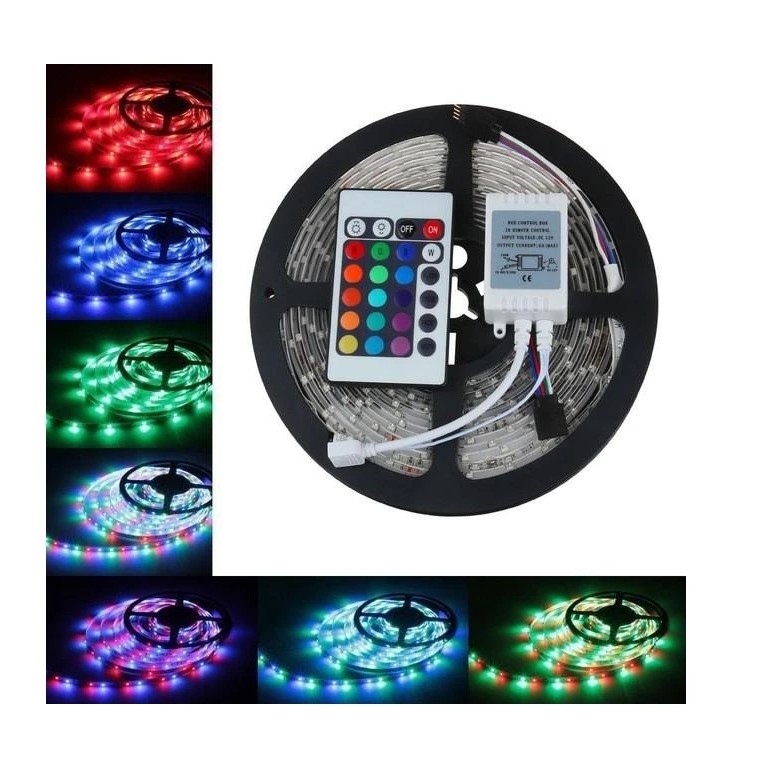 VÝPRODEJ - LED pásek 5m, 7-barevný(RGB) - ZDROJ ZDARMA!