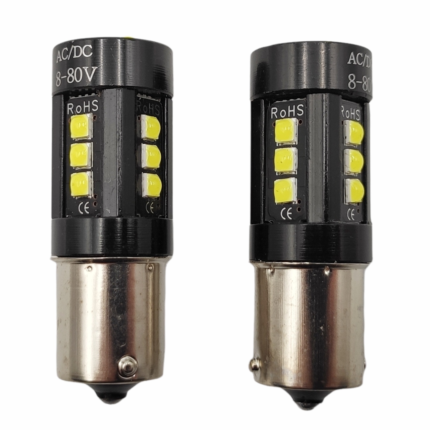 LED žárovka BA15S bílá 15SMD, canbus - vhodná i do denních světel Škoda