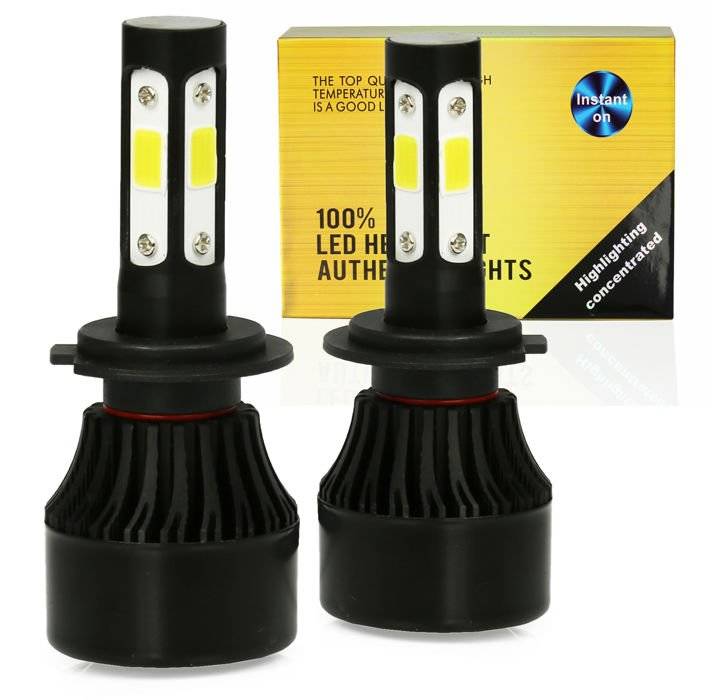 LED S4 autožárovka H7 COB canbus 16000lm 2x40W 6000K - sada 2ks