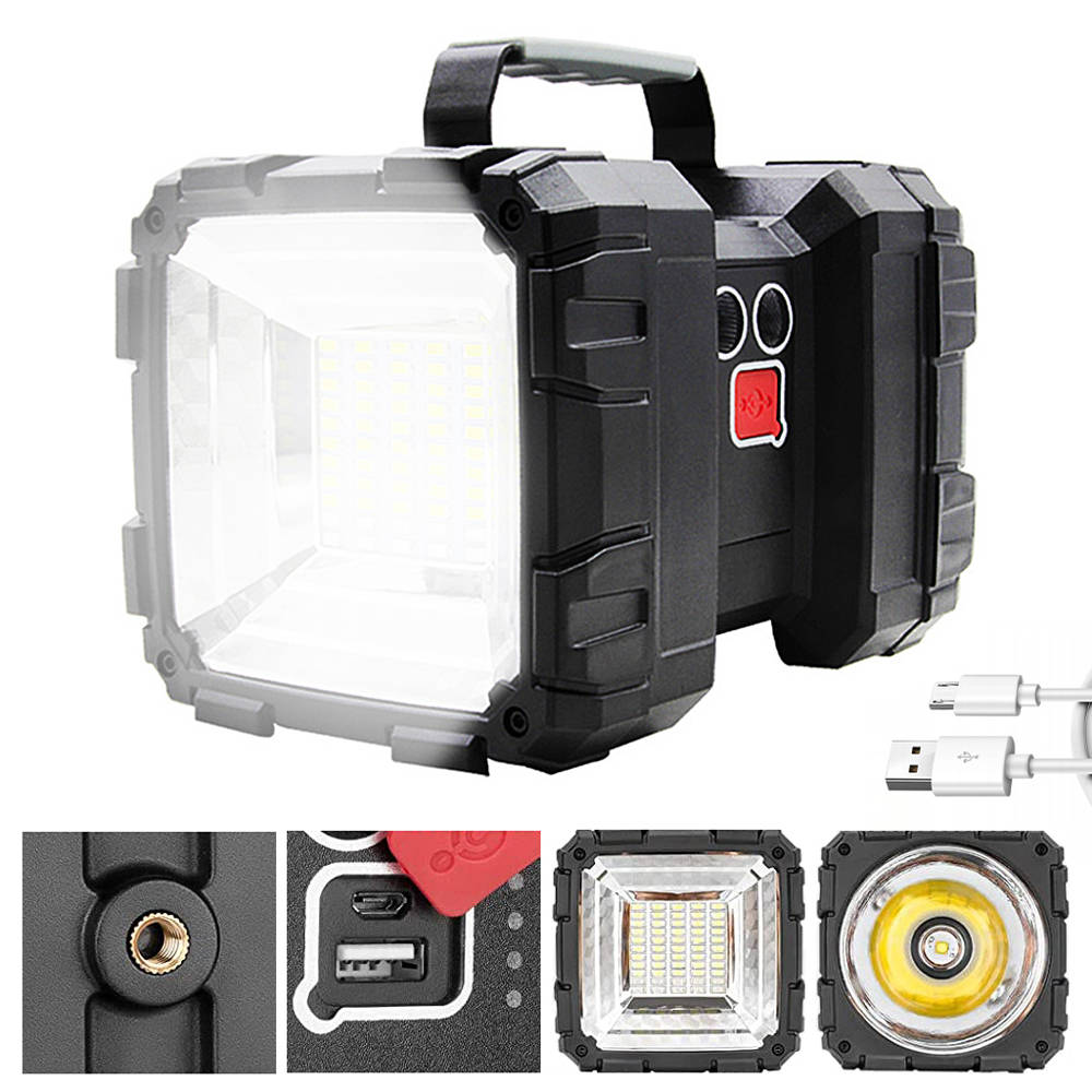 LED oboustranný světlomet - baterka s vestavěnou dobíjecí baterií, 1200lm, funkce powerbanky