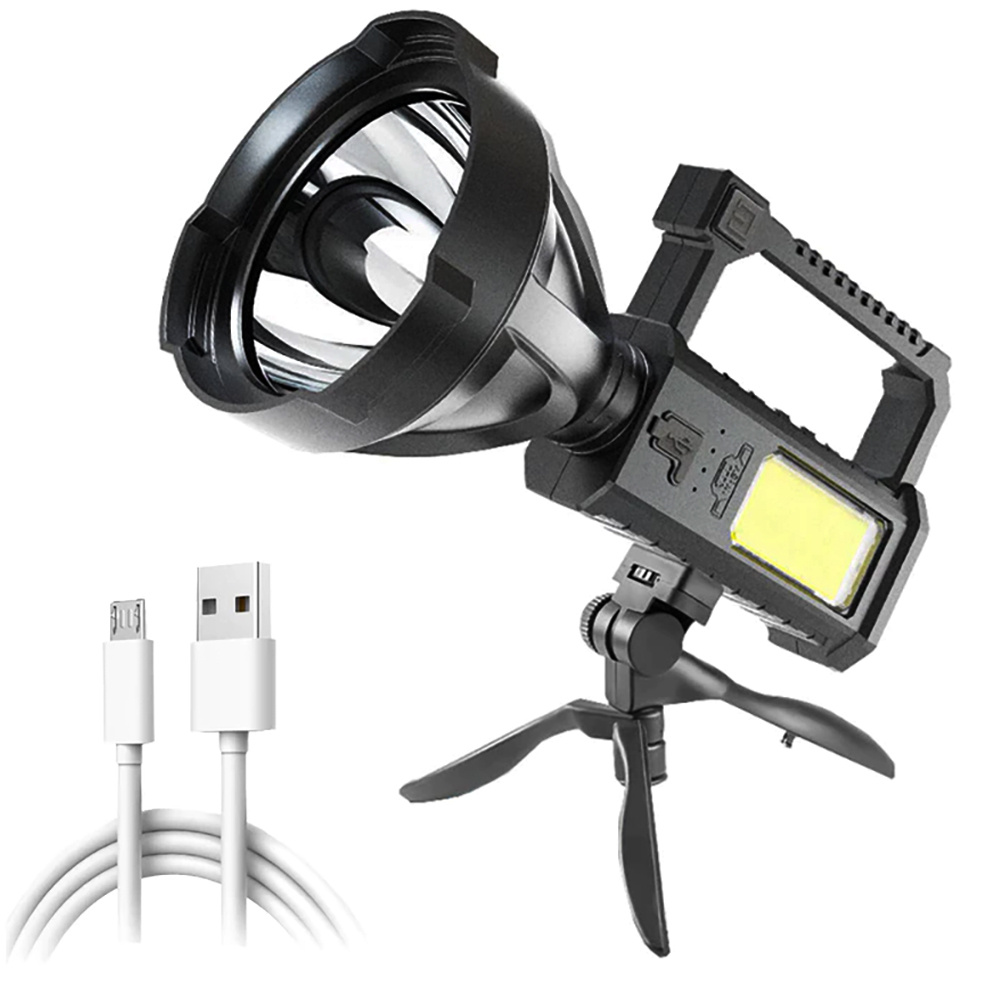 Multifunkční LED svítilna - baterka s vestavěnou dobíjecí baterií a stojánkem 1000lm, 4 režimy svícení, až 8h