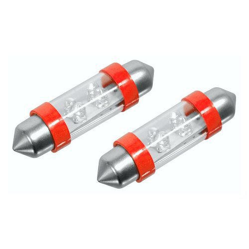 Sufitka červená, 4 LED, 38mm, sada 2ks