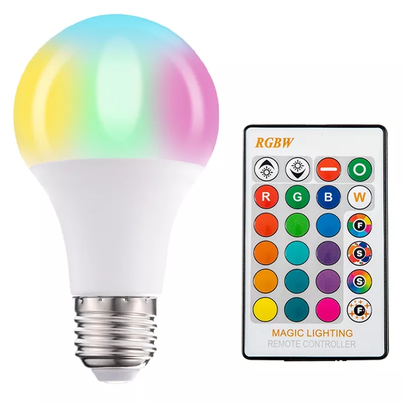 LED RGB žárovka E27 15W 2v1 s dálkovým ovladačem