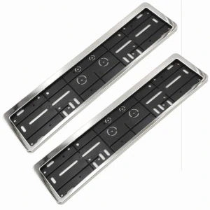 2x Rámeček - podložka pod SPZ, černá/chrom