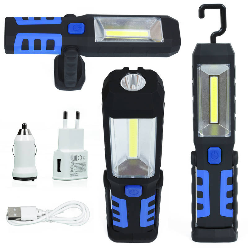 Dobíjecí LED pracovní lampa s háčkem a magnetickou základnou, 5W, 2600mAh, 3 světelné režimy