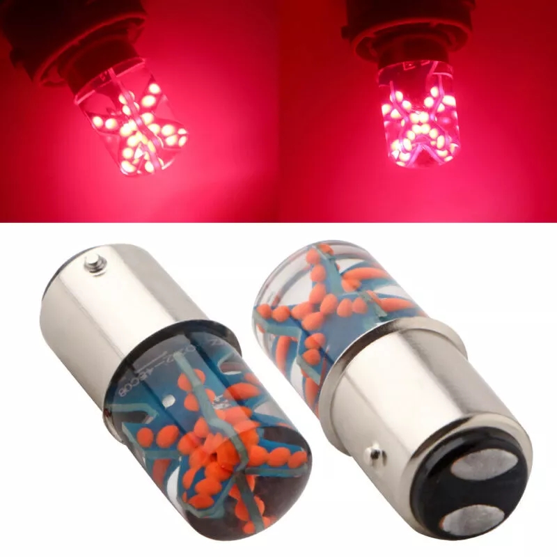 Červená LED žárovka BA15D, 48 LED COB, 1ks