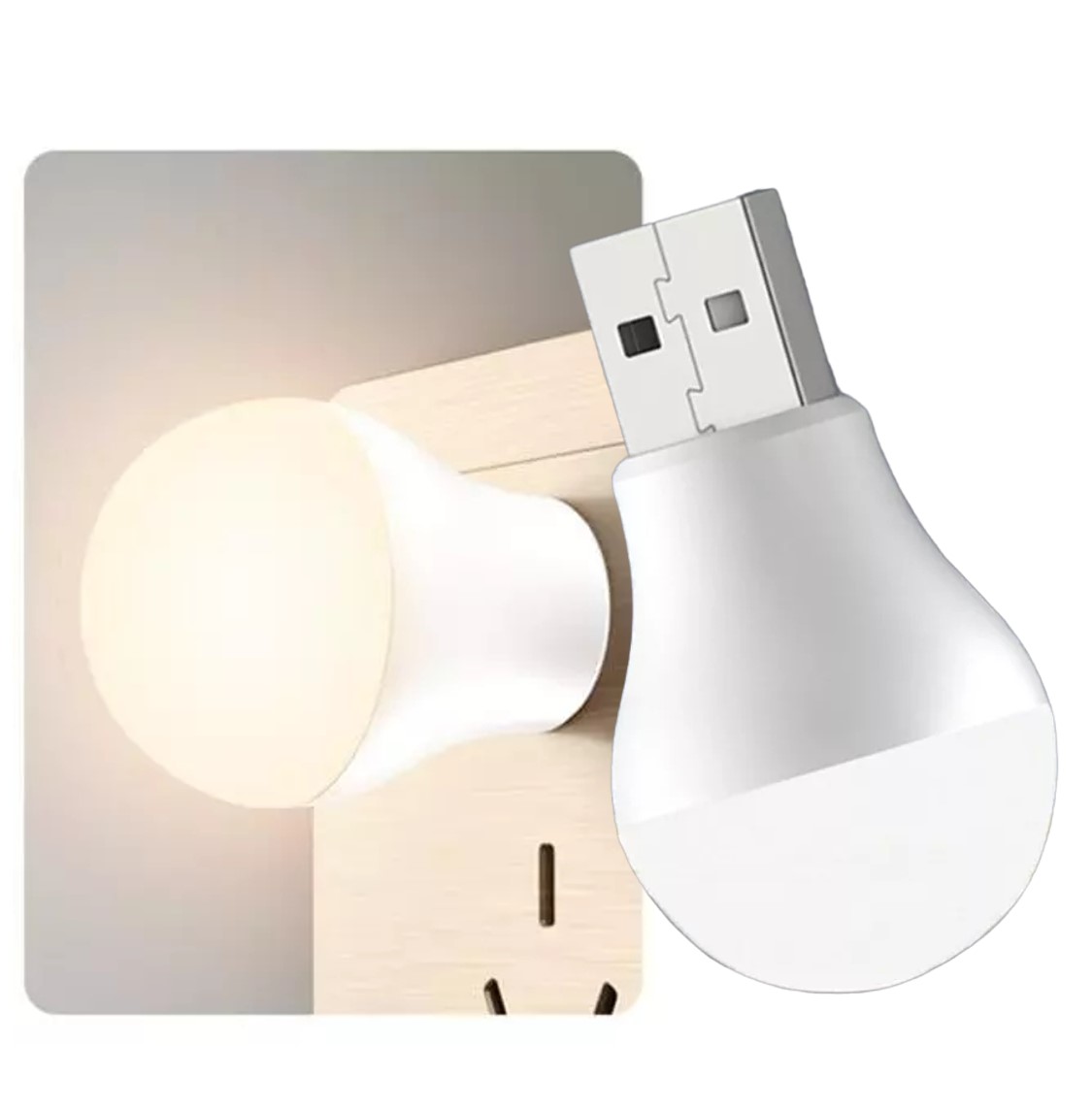 LED USB noční světlo 3500K teplá bílá