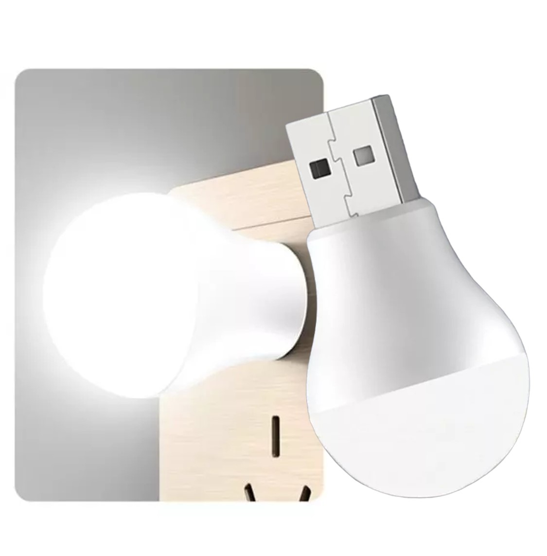 LED USB noční světlo 6500K studená bílá