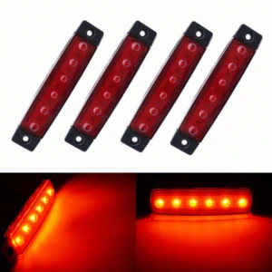 4x LED poziční obrysové světlo 12/24V 6SMD, červené