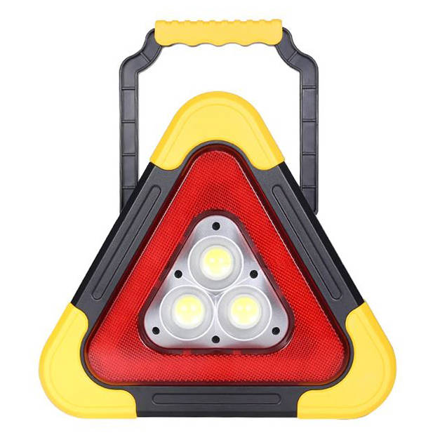 LED svítilna - baterka, 3x LED výstražný trojúhelník s powerbankou a solárním panelem
