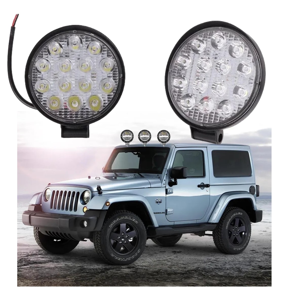 Pracovní světlo, offroad lampa 14 LED 48W 6000K, 1ks