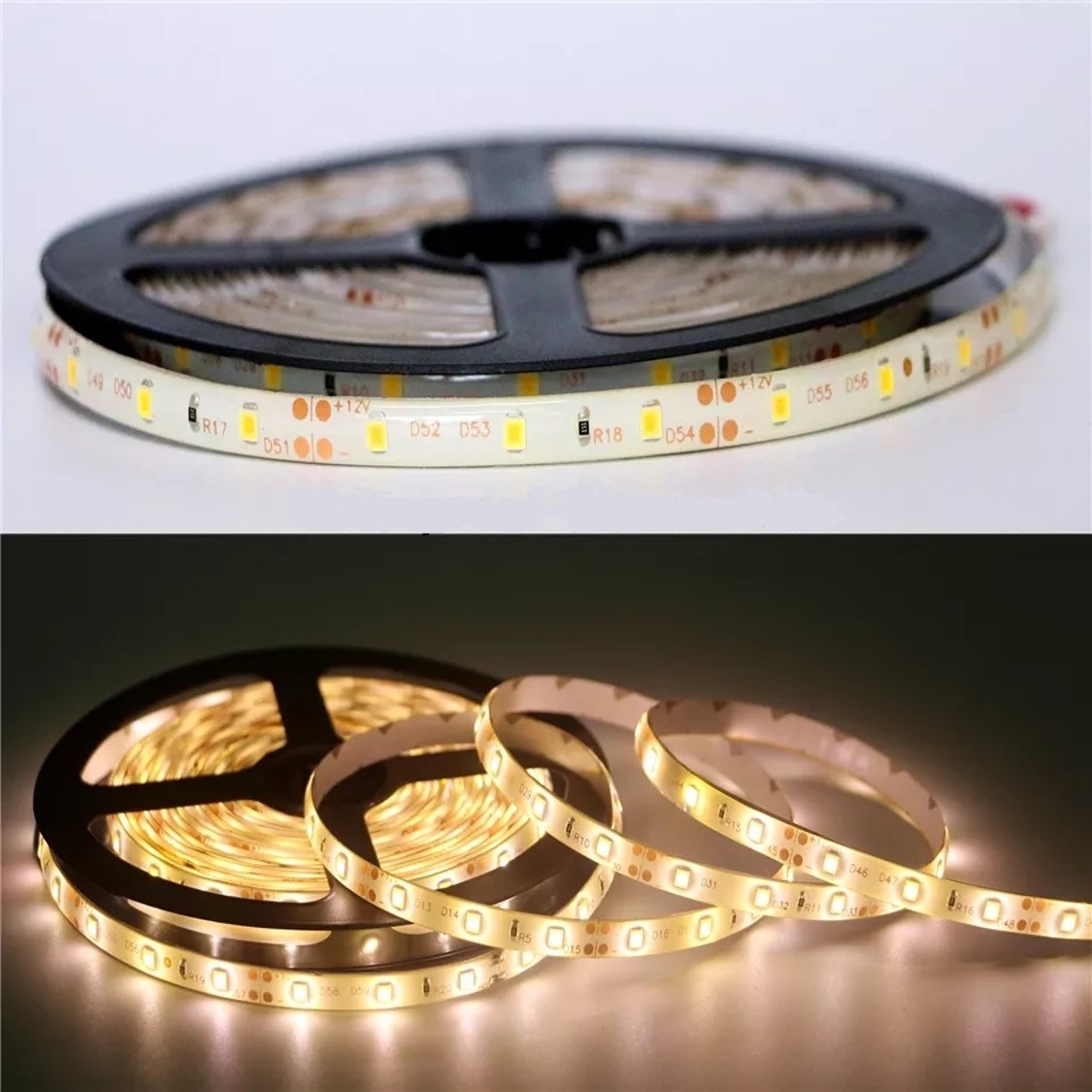 LED pásek 5m, teplá bílá 12V