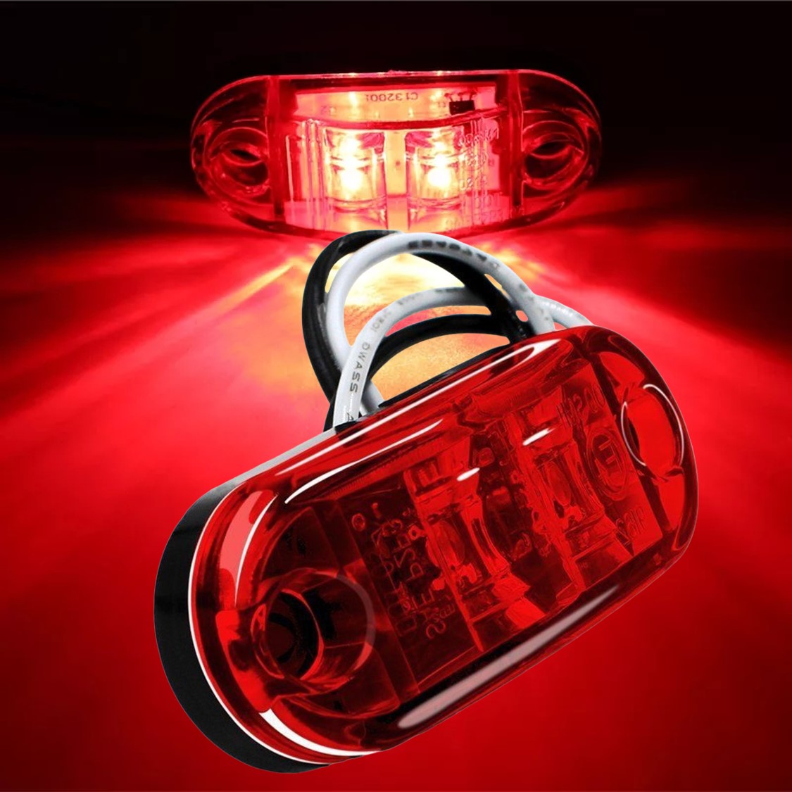 2x LED poziční obrysové světlo 12/24V 2SMD, červené
