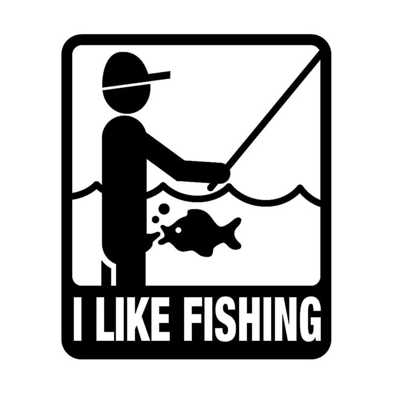 Samolepka I LIKE FISHING 15cm černá