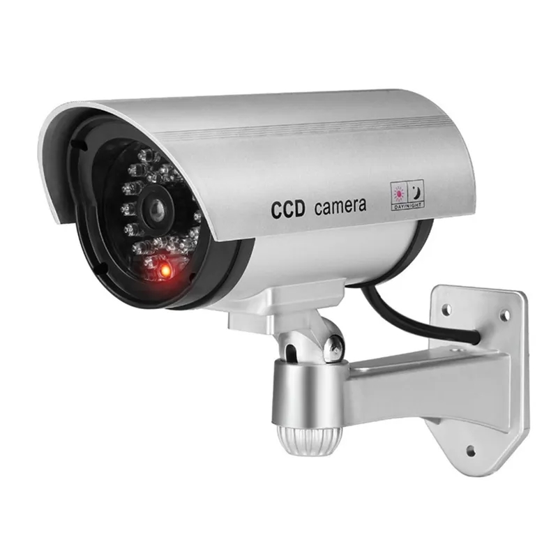 Atrapa venkovní bezpečnostní kamery IR CCD, stříbrná