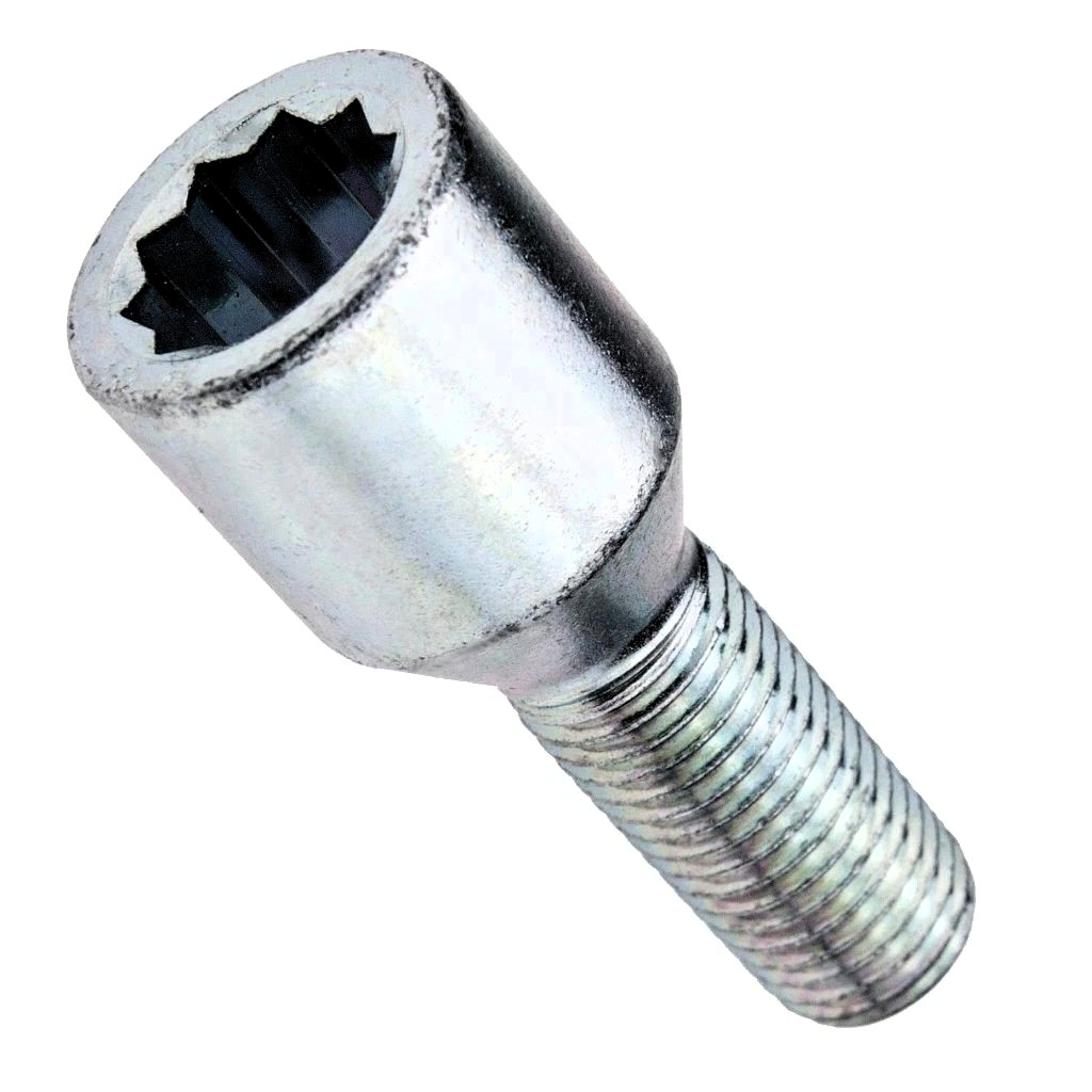 Kolový šroub M14x1,5x33, kužel s vnitřním mnohohranem, průměr hlavy 20, pozink