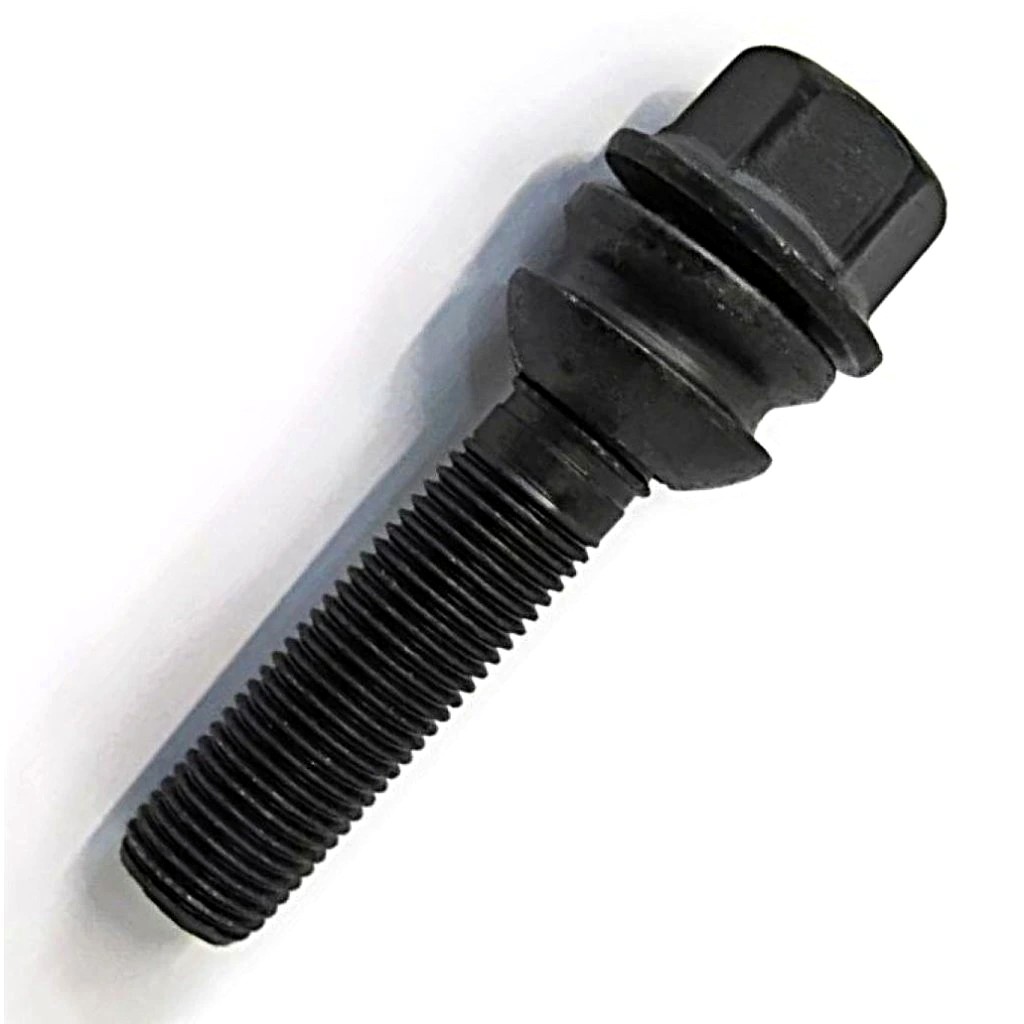 Kolový šroub M14x1,5x53mm, dosedací plocha koule R14 pohyblivá, klíč 19, pozink černý