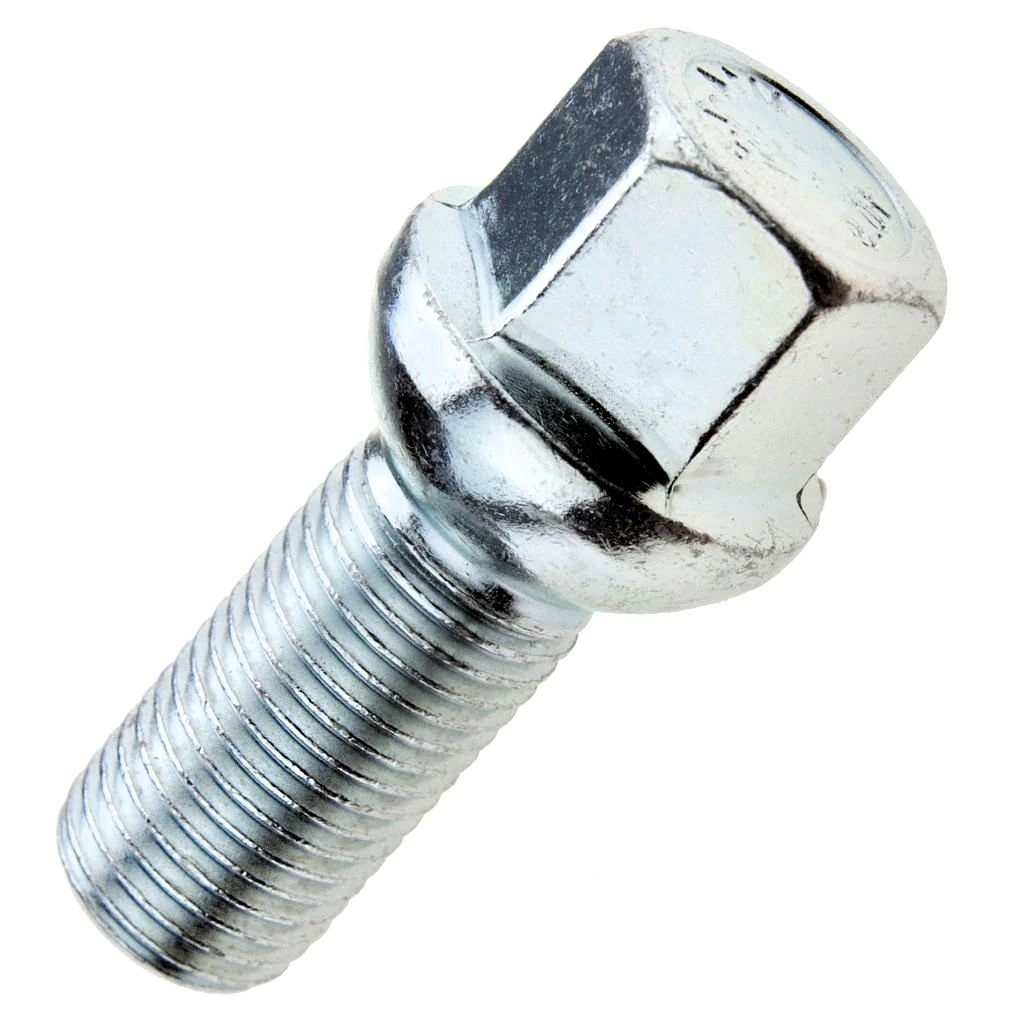 Kolový šroub M14x1,5x35mm, dosedací plocha koule R13, klíč 17, pozink stříbrný
