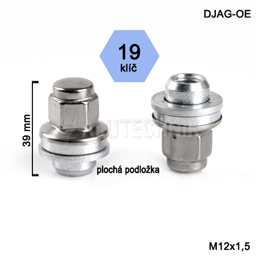 Kolová matice M12x1,5 s plochou podložkou nerez krytka, klíč 19, BIMECC