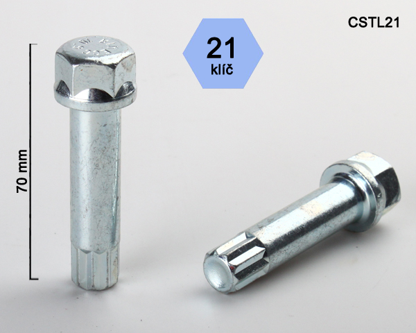 Klíč pro kolové šrouby a matice s vnitřním mnohohranem, hlava klíče 21mm