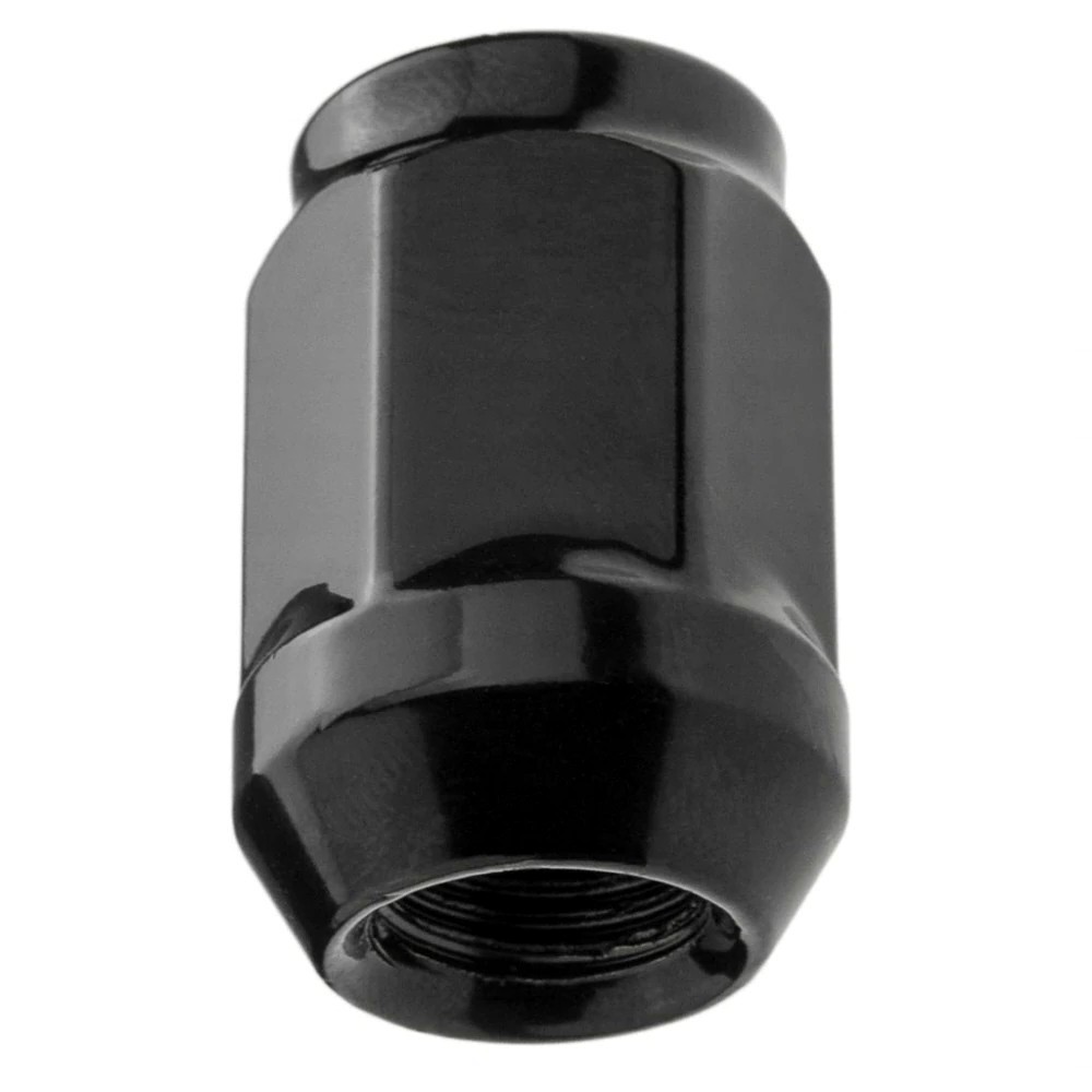 Kolová matice M12x1,25mm, dosedací plocha kužel odlehčená, klíč 17, černý hliník