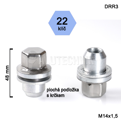 Kolová matice M14x1,5 zavřená original Range Rover, klíč 22, výška 48mm