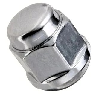 Kolová matice M14x1,5mm, dosedací plocha koule R12, nerez víčko, klíč 19, pozink