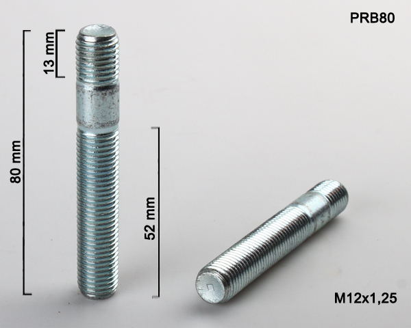 Kolový Svorník M12x1,25x50+15mm, oboustranný závit, celková délka 80mm