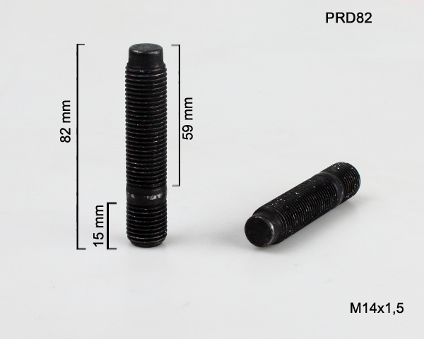 Kolový Svorník M14x1,5x59+15mm, oboustranný závit, černý, celková délka 82mm