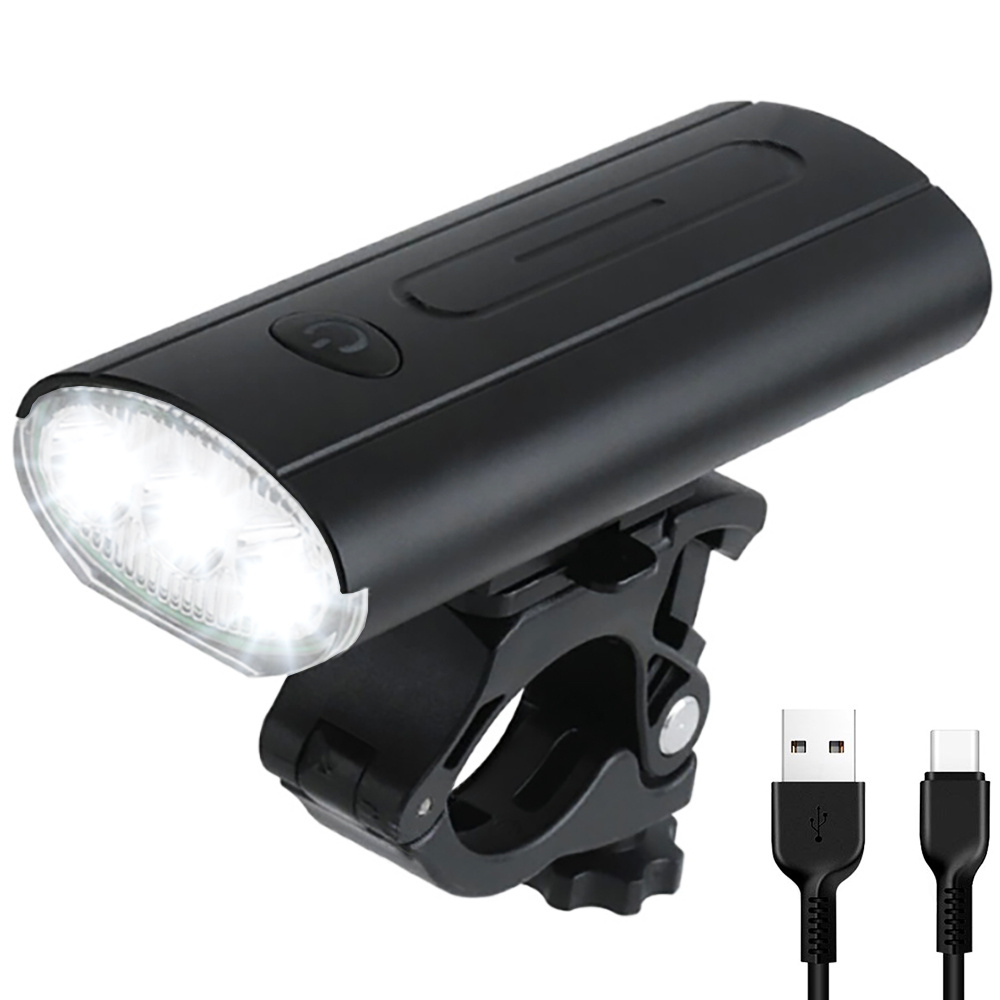 LED USB PREMIUM přední světlo na kolo, 3x XM-L T6 CREE LED, 750lm, 6 režimů svícení, baterie 3000mAh, hliník, s powerbankou