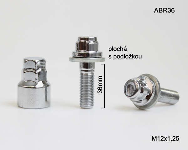 Zajišťovací šrouby M-BLOCKY M12x1,25x36mm, plochá s podložkou, klíč 17/19